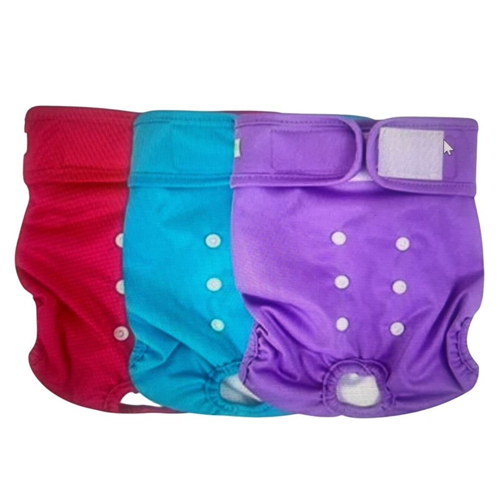 Wegreeco Premium Washable‎ Reusable Dog Diapers Pack 3 Large NWOT